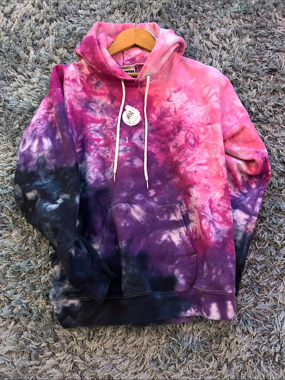 Hanes Tie-Dye Pink & Purple Pullover Hoodie